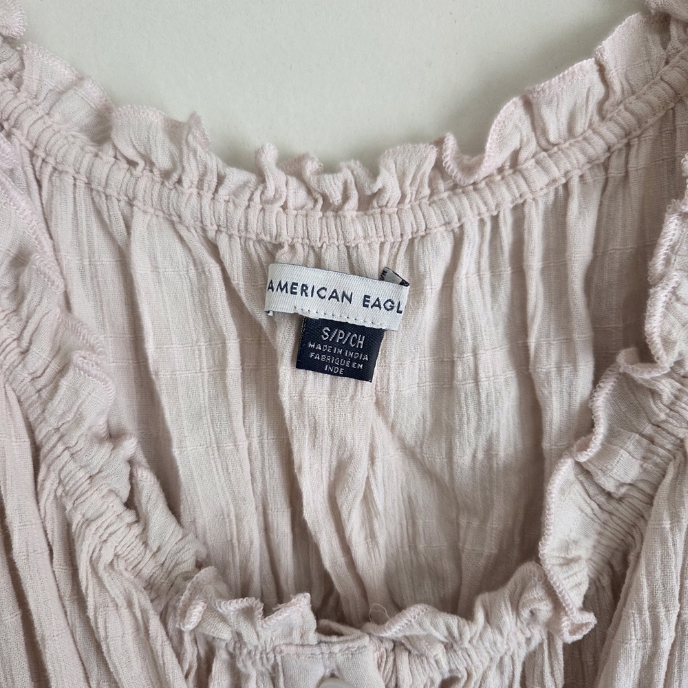 AE Ruched Flutter Sleeve Blouse - Picture 7 of 14